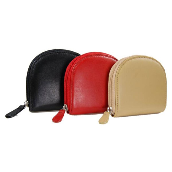 soft leather zip purse