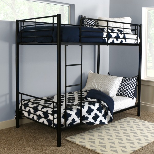 Shop Black Metal Twin Bunk Bed  Free Shipping Today  Overstock.com  3992659