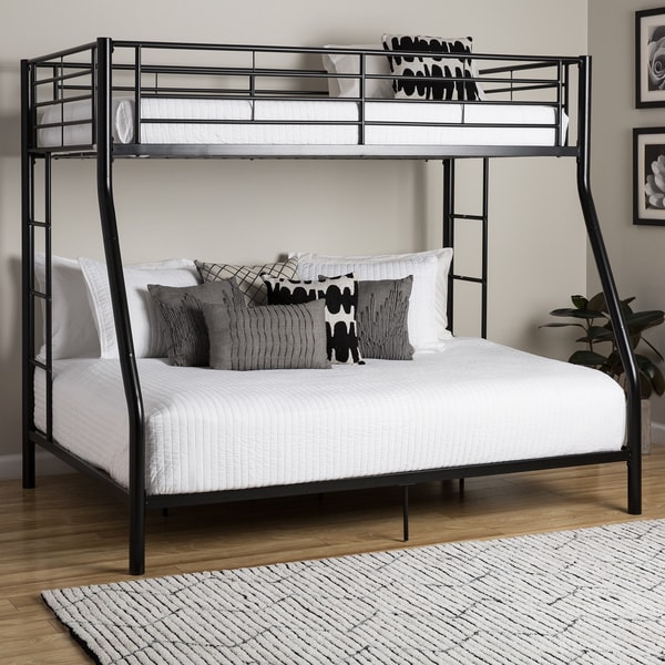 Black Metal Bunk Bed  Twin Over Full  Free Shipping Today  Overstock.com  12021637