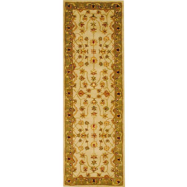 Handmade Mahal Wool Runner (India) - 2'6" x 8'