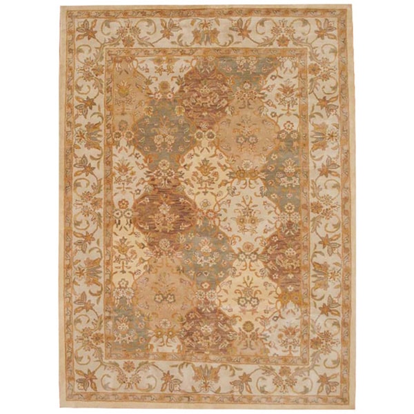Handmade Herat Oriental Indo Tabriz Wool Rug - 8'3 x 11' (India)