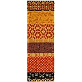 Safavieh Handmade Rodeo Drive Bohemian Collage Rust/ Gold Wool Runner (2'6 x 12')