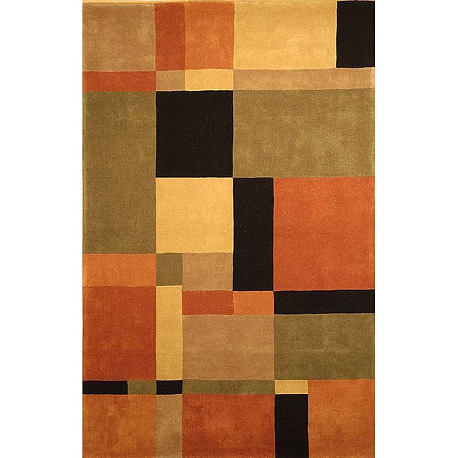 Handmade Rodeo Drive Noho Rust/ Multi N.Z. Wool Rug (26 X 46)