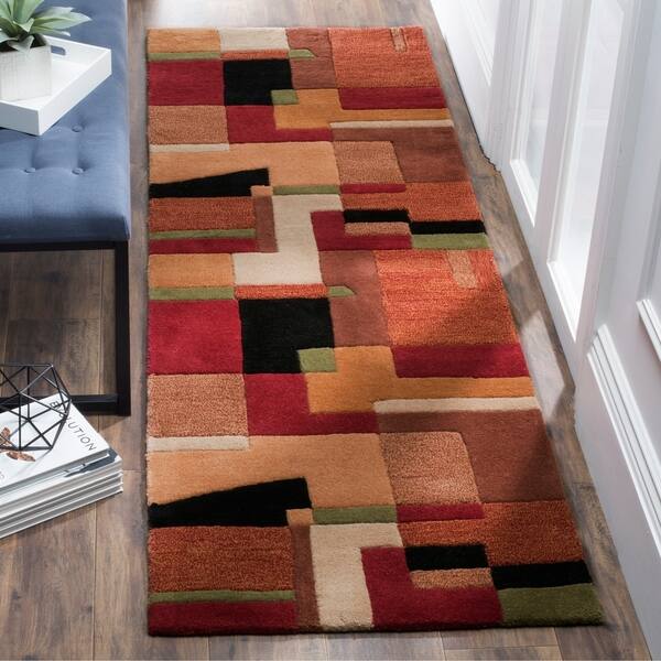 Safavieh Handmade Rodeo Drive Modern Abstract Rust Multi Wool Safavieh Handmade Rodeo Drive Modern Abstract Rust Multi Wool Runner Rug 2 X27
