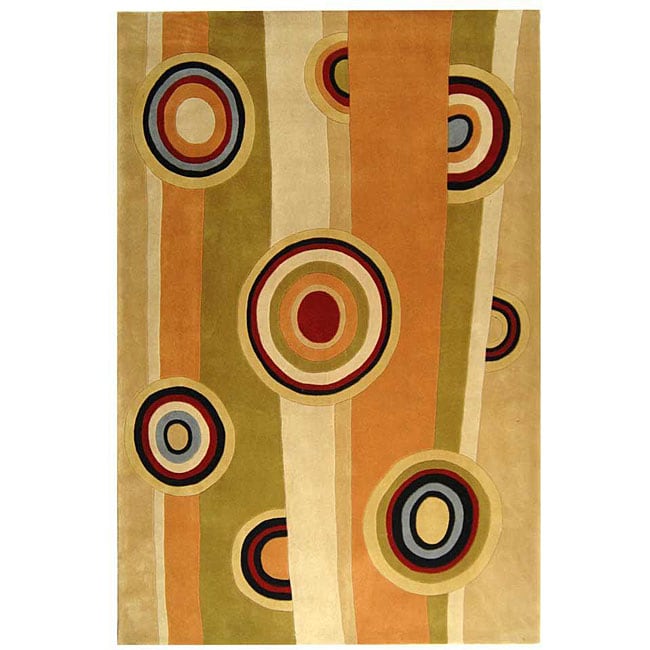 Handmade Rodeo Drive Zac Sage/ Red New Zealand Wool Rug (6 X 9) (MultiPattern GeometricMeasures 0.625 inch thickTip We recommend the use of a non skid pad to keep the rug in place on smooth surfaces.All rug sizes are approximate. Due to the difference o