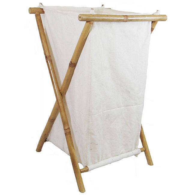 Handmade Bamboo and Canvas Hamper (Vietnam)