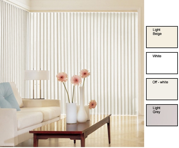 Solid Vinyl Vertical Blinds (92 in. W x Custom Length)