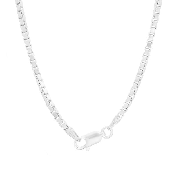 Sterling Silver Venetian Box Chain (2mm, 16-30 inches)