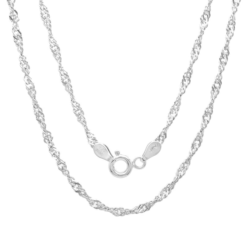 Sterling Silver 2 mm Singapore Chain
