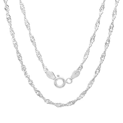 Sterling Silver 2 mm Singapore Chain