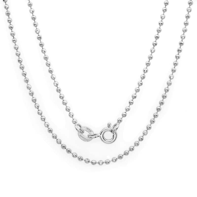 Roberto Martinez Sterling Silver 1.5 mm Ball Bead Chain (16"-30") - 20 Inch