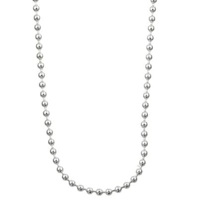 Roberto Martinez Sterling Silver 2 mm Bead Chain Necklace (16"-30")