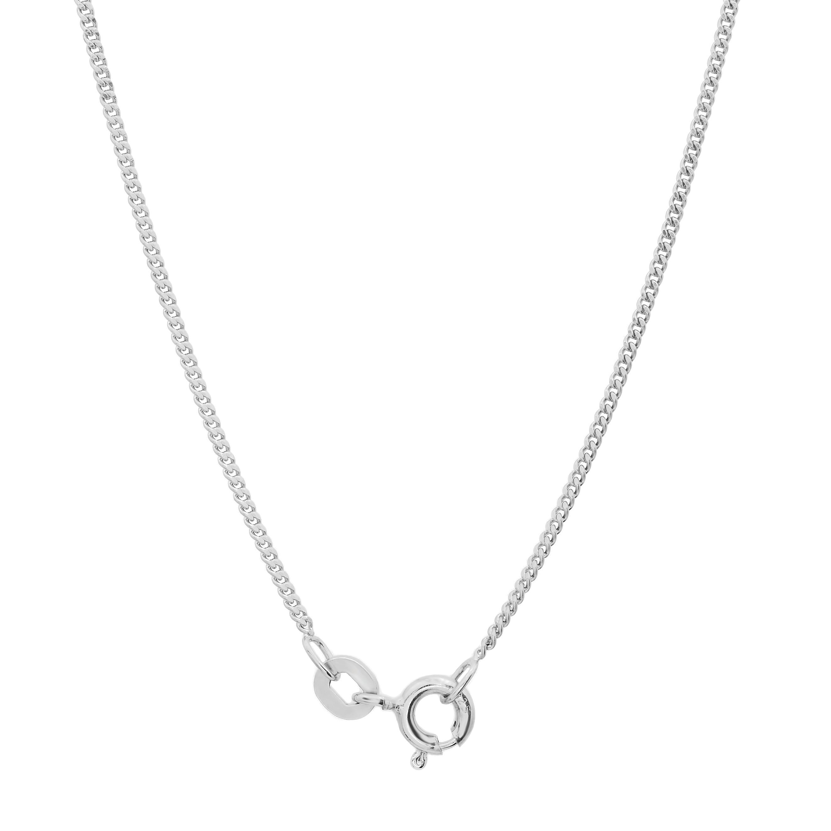 925 Sterling Silver 2mm Fancy Beaded Chain Necklace 16-24