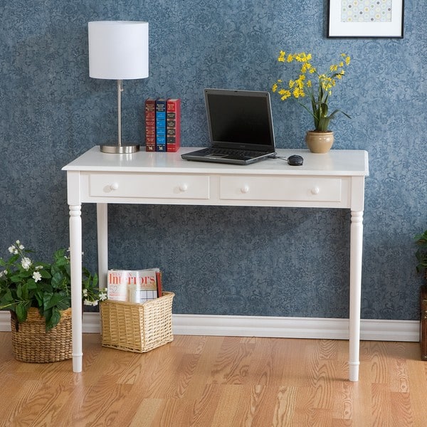 Shop Waterfront 2 Drawer White Writing Desk On Sale Free