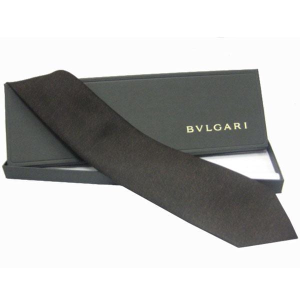 Bvlgari Nuvolato Dark Brown 7 fold Silk Necktie  