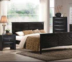 preview thumbnail 3 of 1, Black Shutter 3-piece Queen-size Bedroom Furniture Set
