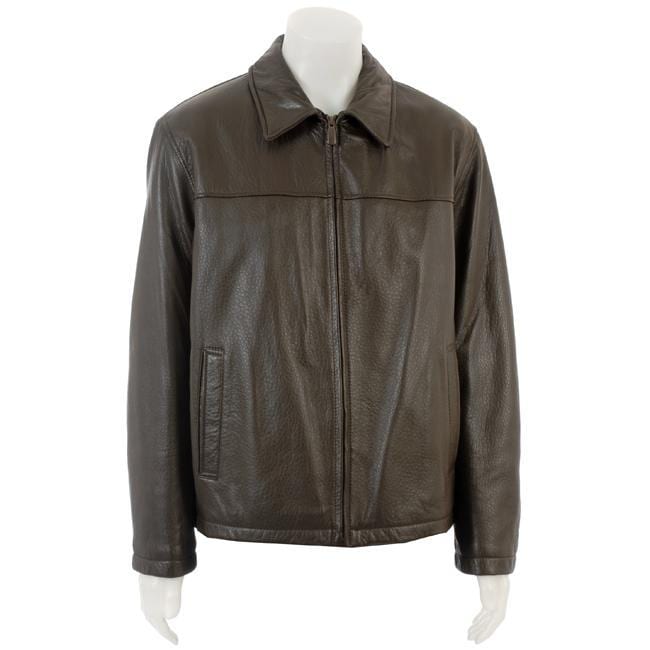 Dockers Mens Open Bottom Leather Jacket  