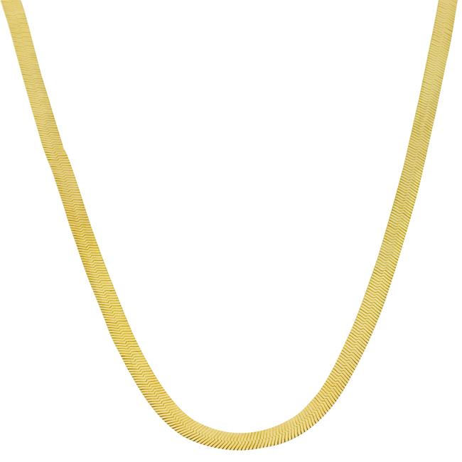 10k Twotone Gold 20inch Reversible Herringbone Chain Necklace (3 mm