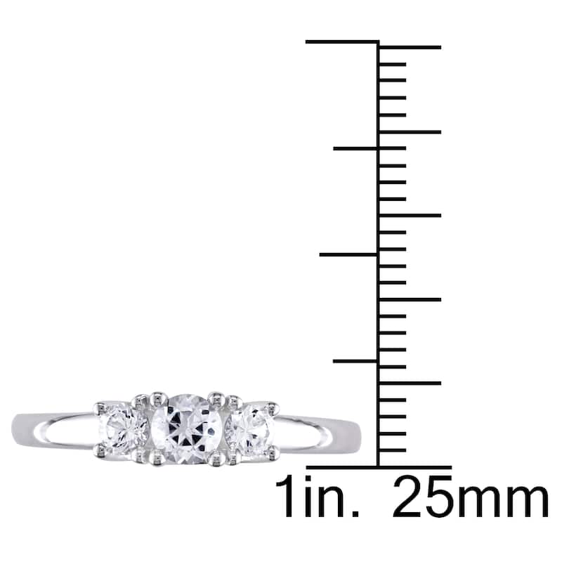 Miadora 10k White Gold Created White Sapphire Ring