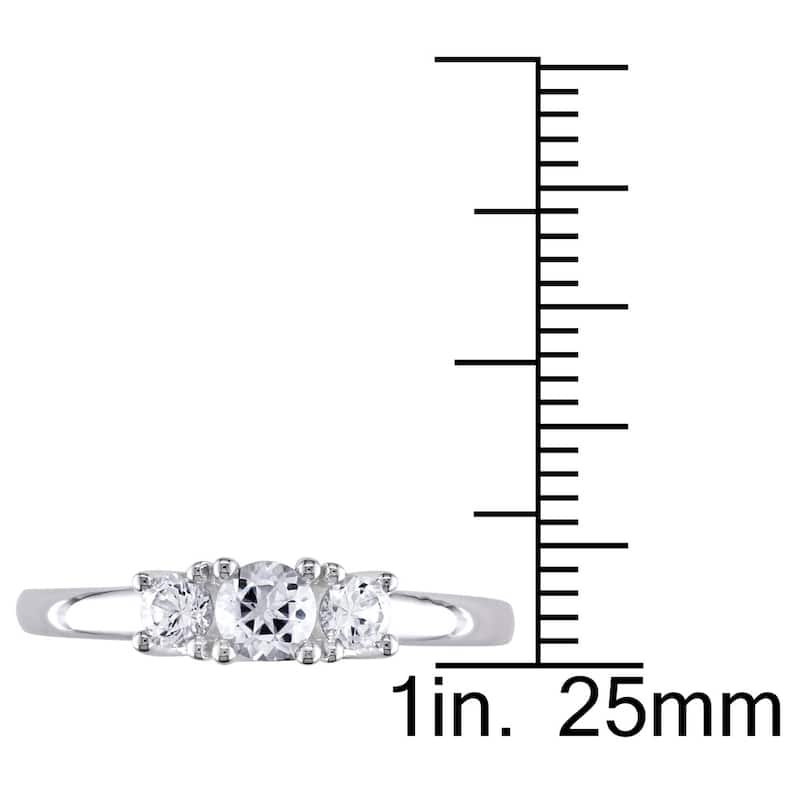 Miadora 10k White Gold Created White Sapphire Ring
