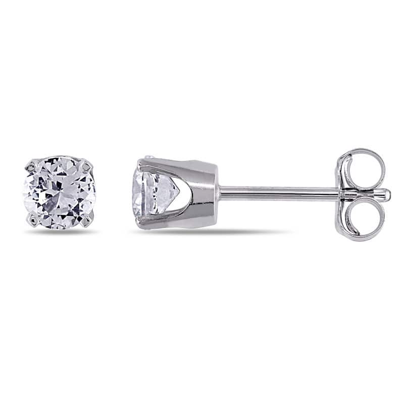 Miadora 10k Gold Created White Sapphire Stud Earrings (3/4ct TGW)