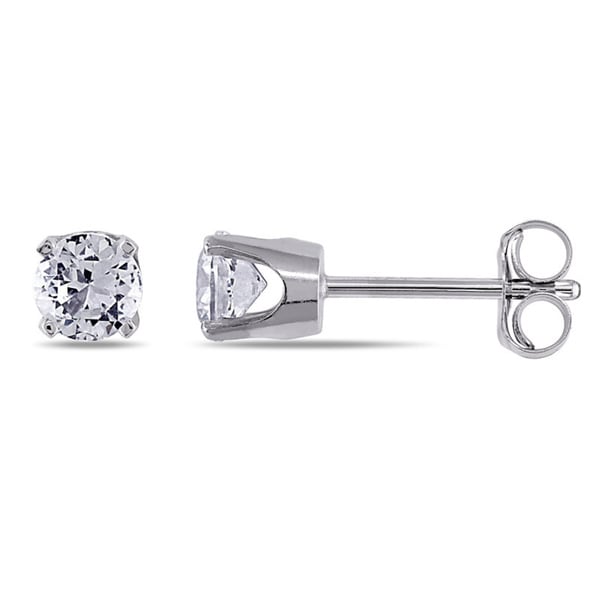 white sapphire stud earrings