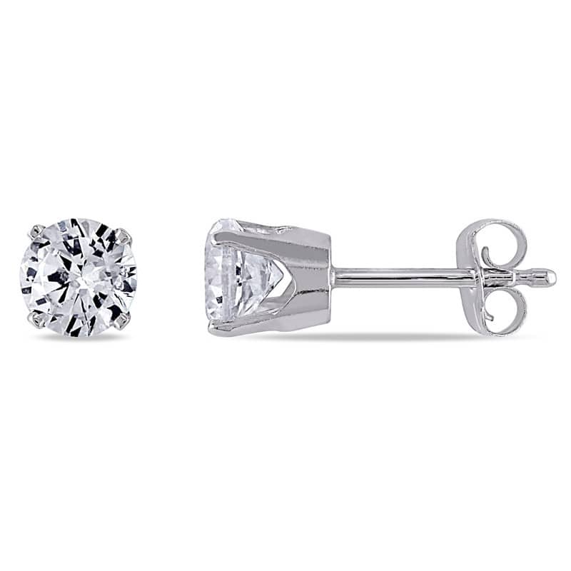 Miadora 10k Gold Created White Sapphire Stud Earrings (1 1/5ct TGW)