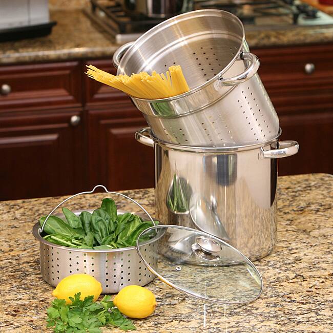 Stainless Steel 8-quart Pasta Cooker