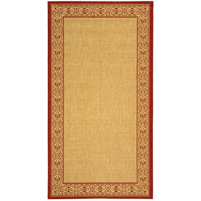 Indoor/ Outdoor Oceanview Natural/ Red Rug (27 X 5)