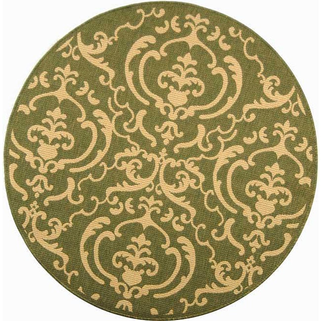 Shop Safavieh Bimini Damask Olive Green/ Natural Indoor/ Outdoor Rug