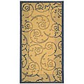 Safavieh Oasis Scrollwork Natural/ Blue Indoor/ Outdoor Rug - 2'7 x 5'