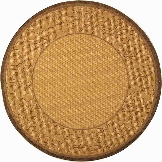 Indoor/ Outdoor Paradise Natural/ Brown Rug (53 Round)