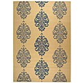 Safavieh St. Martin Damask Natural/ Blue Indoor/ Outdoor Rug - 8' x 11'