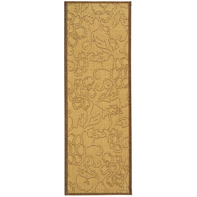 Indoor/ Outdoor Aruba Natural/ Brown Runner (24 X 67)