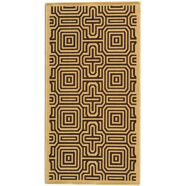 Indoor/ Outdoor Matrix Natural/ Brown Rug (27 X 5) (IvoryPattern GeometricMeasures 0.25 inch thickTip We recommend the use of a non skid pad to keep the rug in place on smooth surfaces.All rug sizes are approximate. Due to the difference of monitor colo