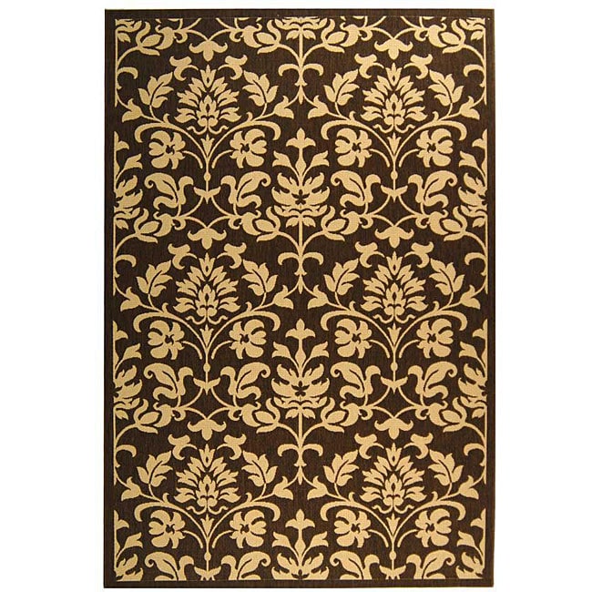 Indoor/ Outdoor Seaview Chocolate/ Natural Rug (67 X 96)