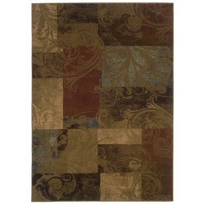 Style Haven Damask Impressions Color Block Area Rug
