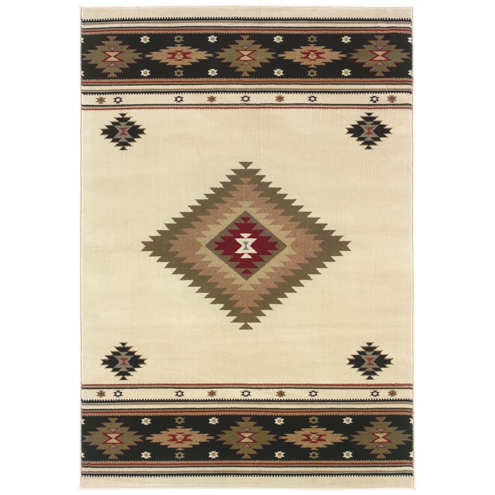 Lodge Design Boots and Cowboy Beige Area Rug (7'6.75 x 10'5) - 7'6 x 10'6  - Bed Bath & Beyond - 14522282