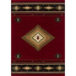 Red/ Black Rug (1'10 x 7'6) Style Haven Runner Rugs