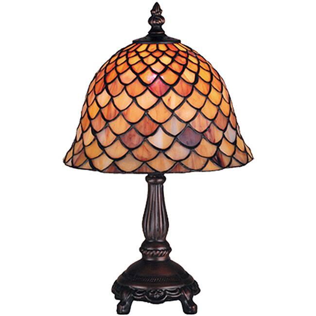 Tiffany-style Fishscale 13.5-inch Mini Lamp