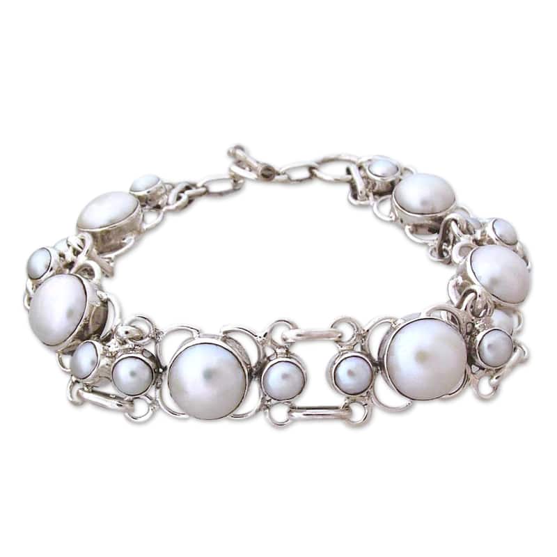 Handmade Clarity Pearl with Toggle Clasp (India) - White - 9.5-10 MM - White - White - 8 Inch