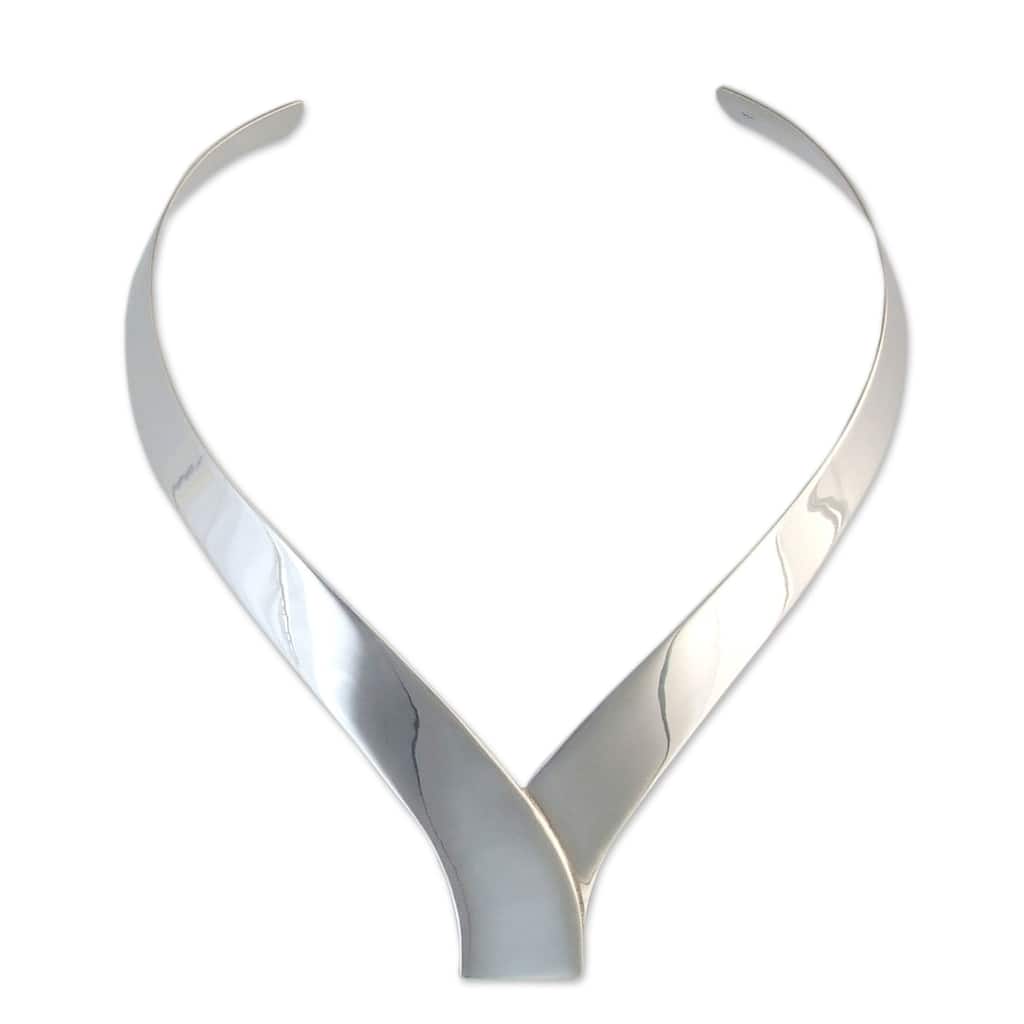 Handmade Seduction Sterling Silver Modern Choker (Thailand) - 7'6" x 9'6" - 7'6" x 9'6"