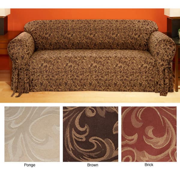 Shop Classic Slipcovers Catherine Round Arm Jacquard Loveseat