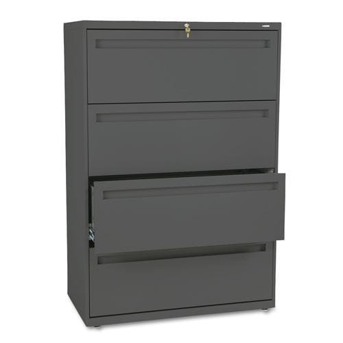 Hon 700 Series Charcoal 36 inch Wide Four drawer Lateral File Cabinet