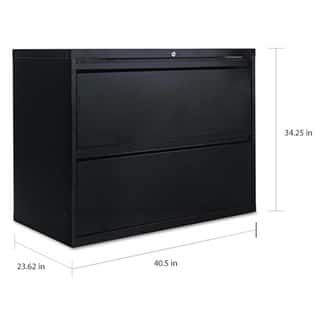 Alera Two Drawer Lateral File Cabinet Black On Sale Overstock 4026388