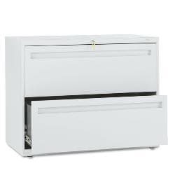 HON 600 Series 42-Inch Wide Two-Drawer Light Gray Lateral File Cabinet ...