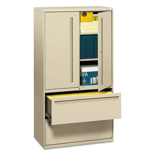 Shop Hon 700 Series Lateral File W Storage Cabinet Putty Overstock 4026496