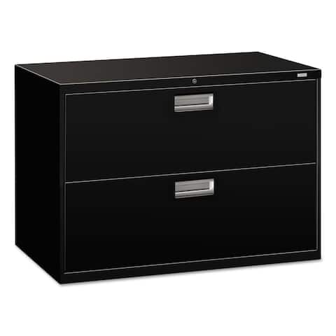 HON 600 Series 42-inch Wide 2-drawer Black Lateral File Cabinet