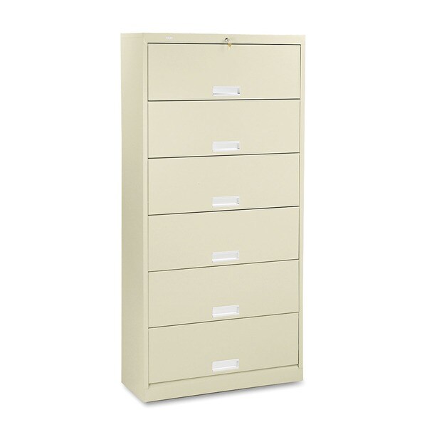 HON 600 Series 6-shelf Letter File Cabinet with Receding Doors ...