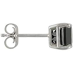 Miadora 14k Gold 1 1/2ct TDW Black Diamond Princess Studs